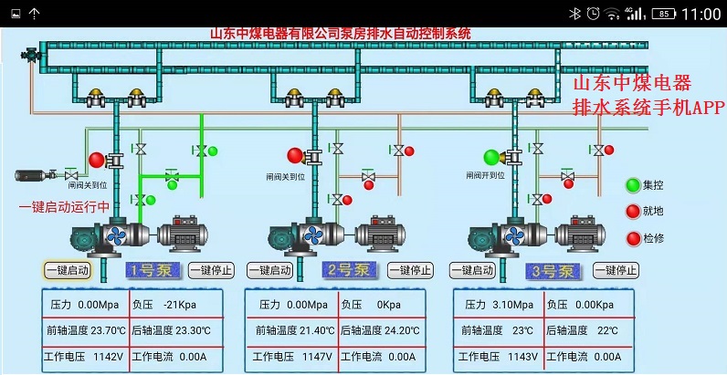煤礦泵房排水集控手機APP,礦用泵房排水手機APP